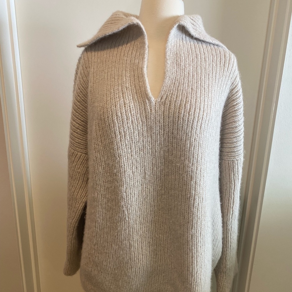 Lauren Manoogian Cream V-Neck Sweater